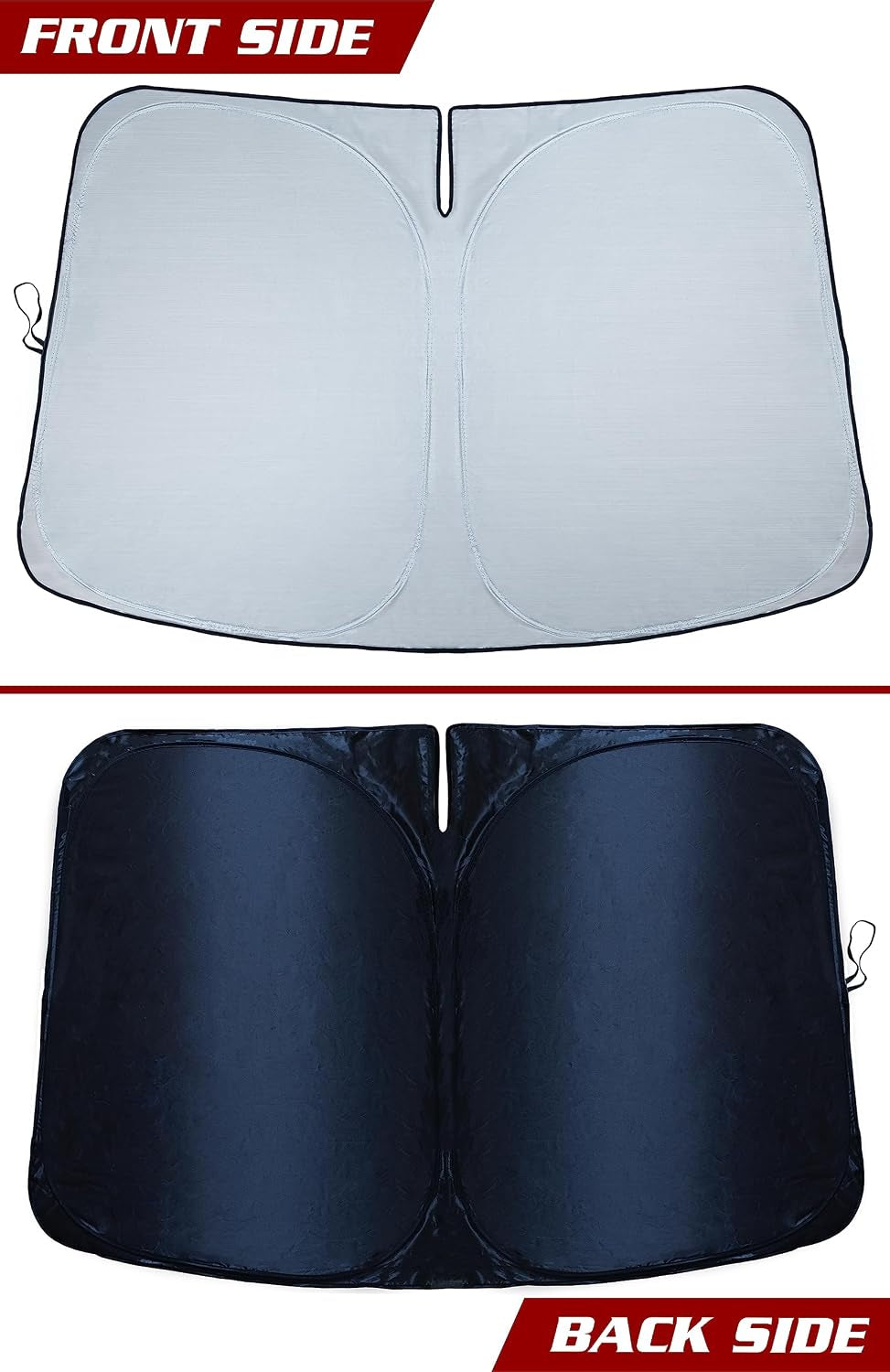 Tesla Windshield Sunshade for Model S 2012-2026 - Reflective 240T Material Car Sun Visor with Mirror Cut-Out. Tesla Model S Sunshade | Foldable Sun Shade for Sun Heat and UV Protection