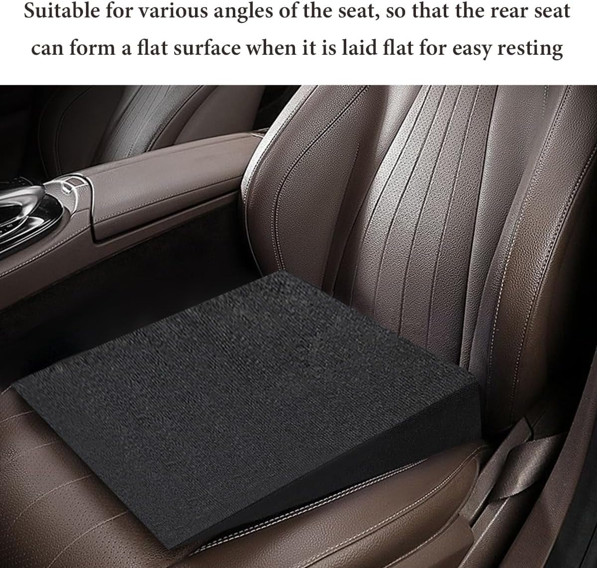 Auto Seat Wedge Leveling Cushion, Comfortable Ergonomic Wedge Foam Pad Car Seat Cushion, Angled Design Rear Seat Pad Office Chair Support Cushion for Pain Relief