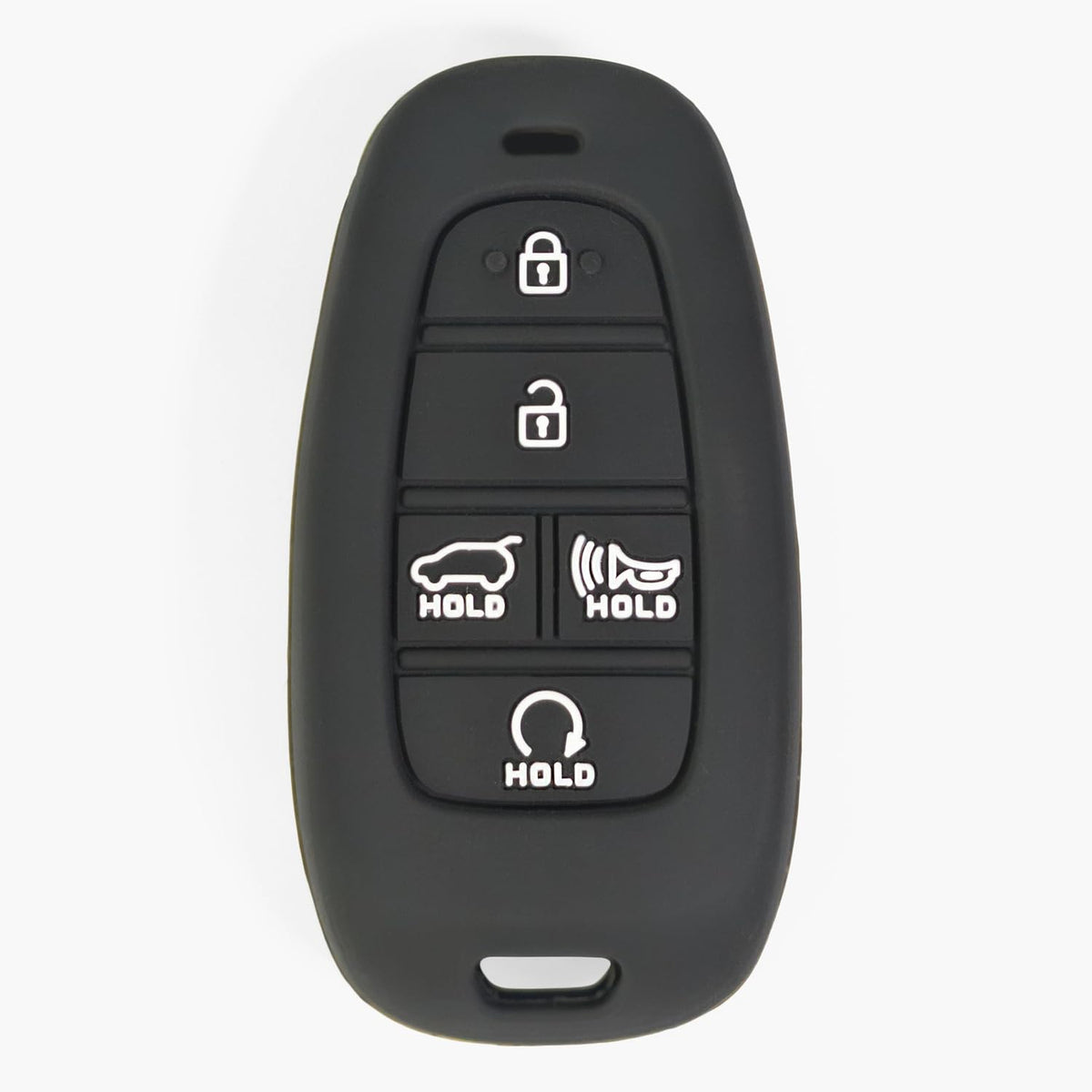 Silicone Key Fob Covers Compatible with Hyundai 2021-2024 Tucson, Santa Fe, Palisade, Sonata, IONIQ 5, Santa Cruz, Nexo – Car Key Shell Rubber Protector 5-B, Slate Black