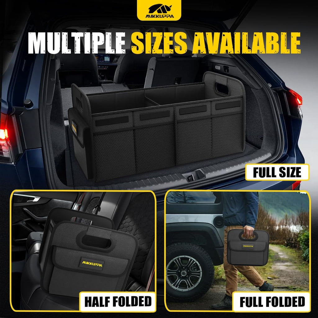 Car Trunk Organizer - 70L Foldable Car Storage for Grocery, Black
