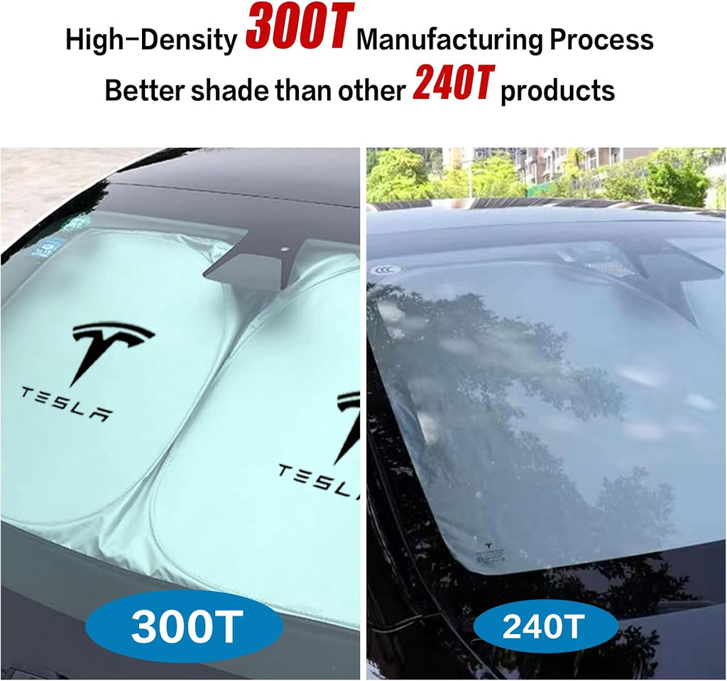 Windshield Sunshade for Tesla Model 3 & Model Y, with Storage Bag