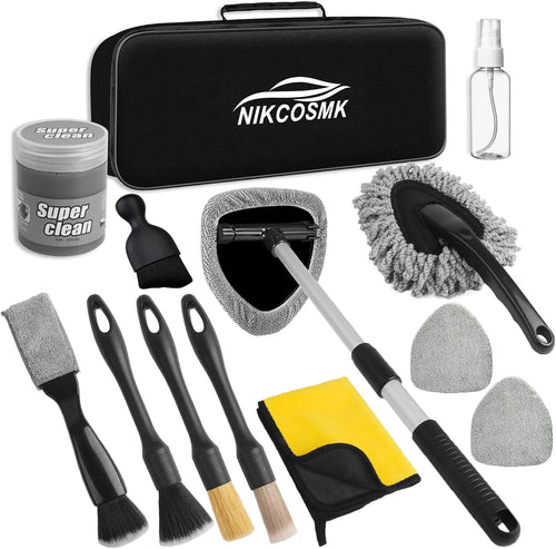 14-Piece Car Interior Detailing Kit with Windshield Cleaner Tool
