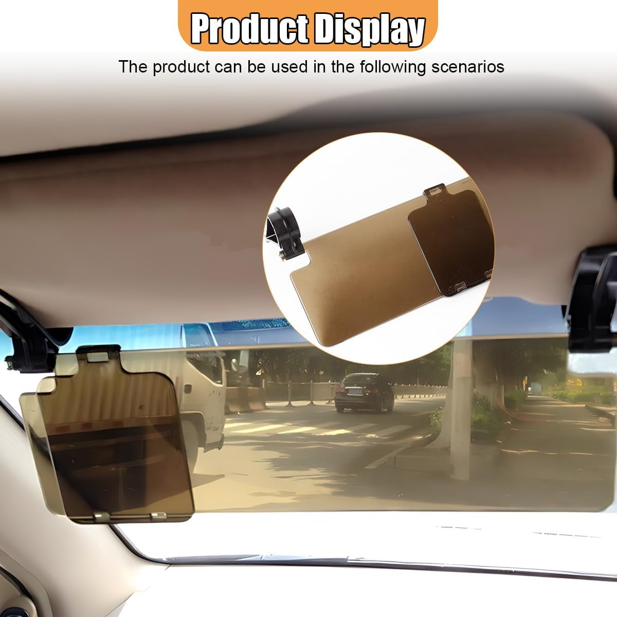 Car Sun Visor Extender, Day & Night Auto Polarized Sun Blocker, HD Anti-Glare Sunshade Extender, Safety Driving Car Visor Accessory Protect from Sunlight, UV Rays, Snow Blindness (2PCS)