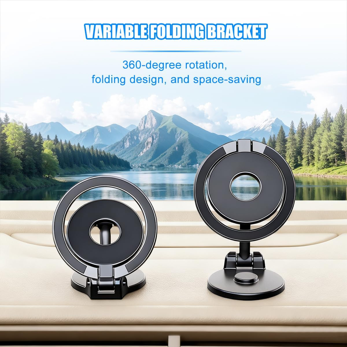 Foldable 360-Degree Magnetic Dashboard Phone Mount, Style A
