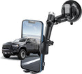 Pickup Truck Phone Holder, Car Phone Holder Mount Heavy Duty, Phone Mount for Truck, Dashboard Windshield, Suction Cup Phone Mount for Video Recording Vlog, 12.6 Inch Long Arm, HT0202
