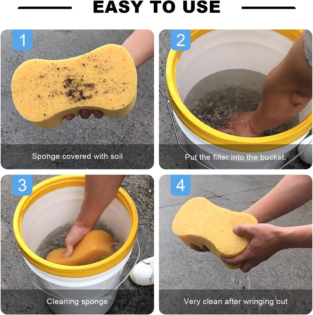 2PCS Car Wash Bucket Insert, Auto Washing Grit Trap Bucket Filter Removes Dirt & Debris, Car Dirt Guard Detailing & Cleaning Tool Fits 12 Inch Diameter or 3-5 Gallon Buckets (Red)