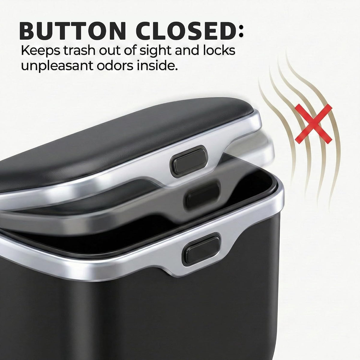 Hanging Car Trash Can, Leakproof Garbage Bin with Lid, Black