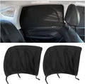 Car Window Shades, 2PCS Breathable Vehicle Rear Side Window Screen with Zipper, Automotive Interior Sunshades Protection Cover Accessories for Camping Privacy, Universal Fit