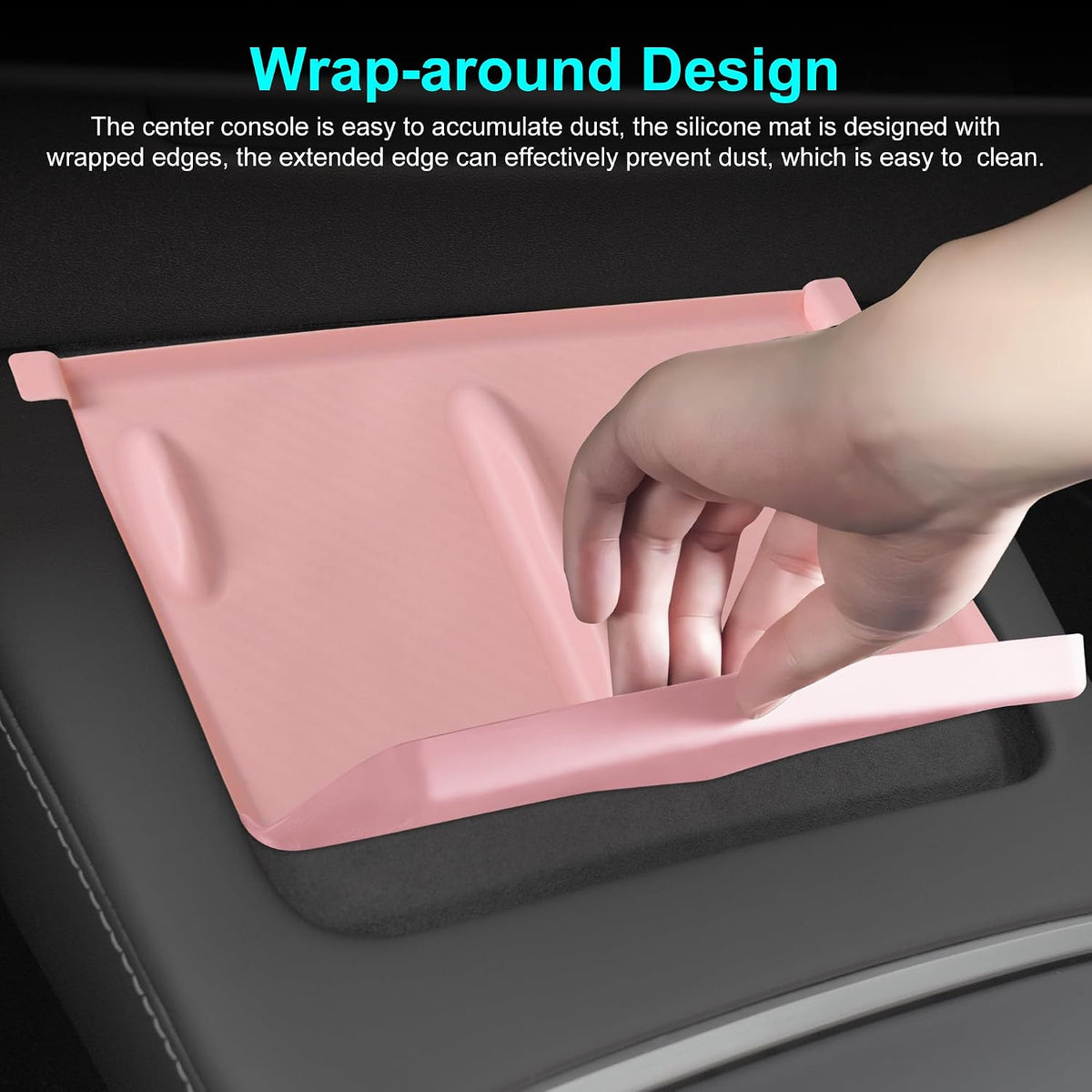 Center Center Wireless Charger Silicone Cover Designed for Tesla Model 3 2021-2023/Model Y 2021-2024,Anti-Slip Silicone Mat for Model 3/Y Center Console Light Pink