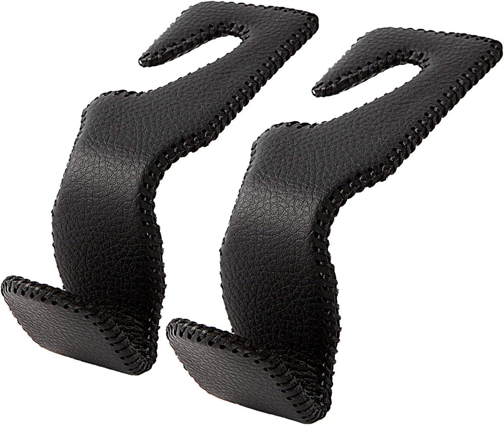 Leather Headrest Hooks for Purses and Bags, 2 Pack