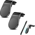 2Pcs Black Universal Phone Holder Car Air Vent Magnetic Mount