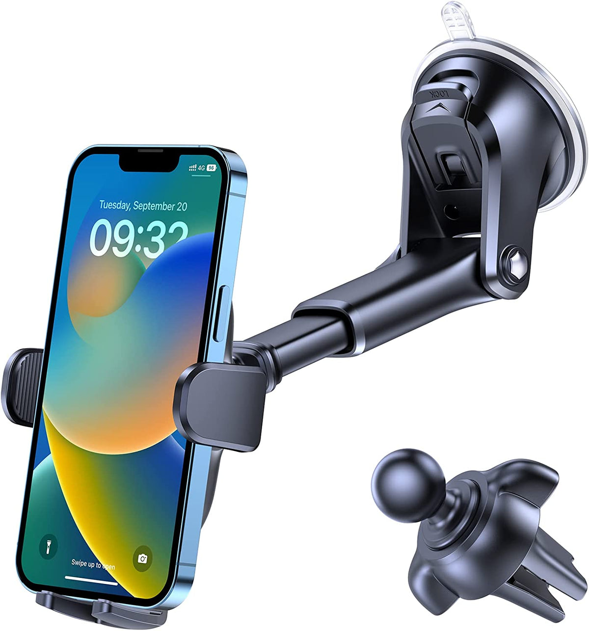 3-in-1 Car Phone Mount for Dashboard, Windshield & Air Vent