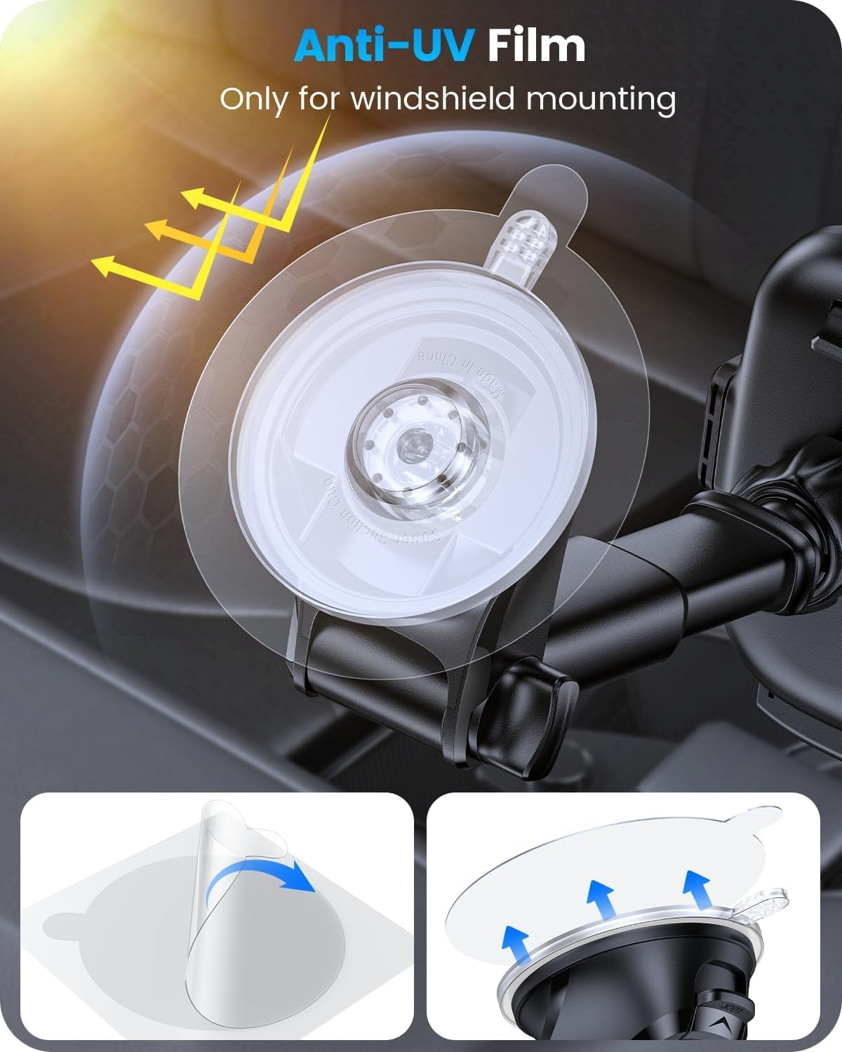3-in-1 Car Phone Mount for Dashboard, Windshield & Air Vent
