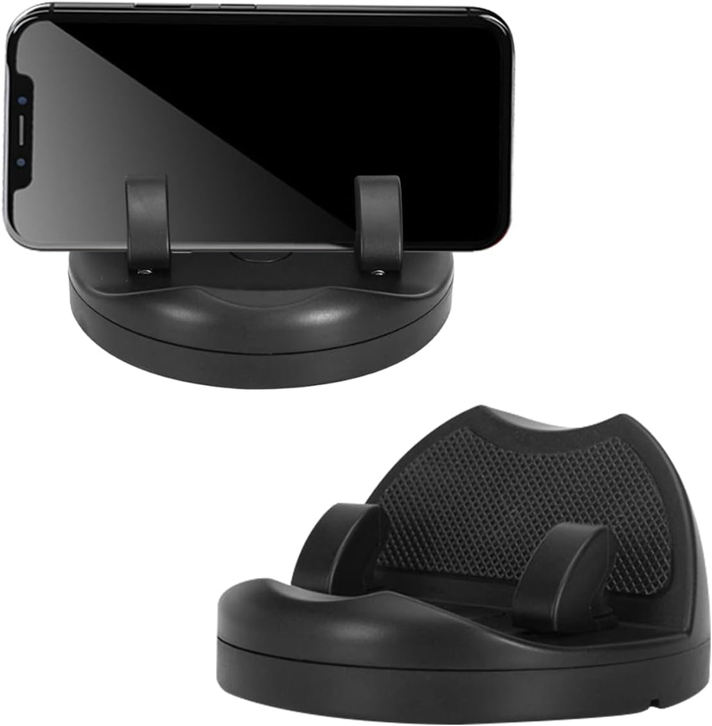 Car Phone Holder Mount, 360° Rotating Adjustable Dashboard Cell Phone Holder with Parking Number Plate, Anti-Slip Self-Adhesive Auto Devices Stand, Center Console Car Mount for Smartphones (2PCS)