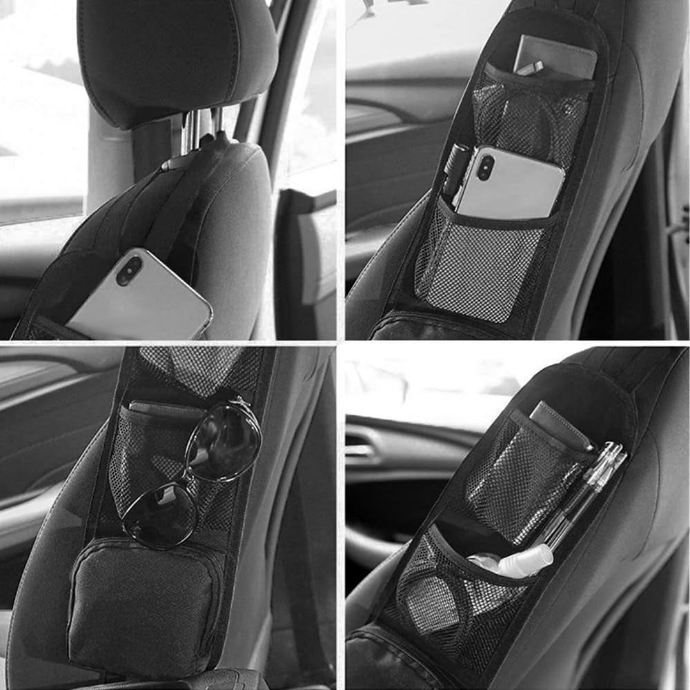 Car Seat Storage Hanging Bag, Multi-Pocket Seat Side Organizer