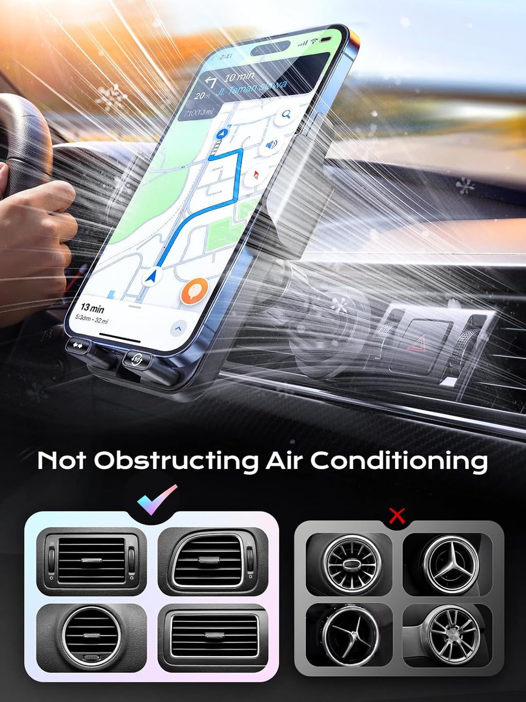 Phone Holders 15W Wireless Car Charger Smart Screen Rotation