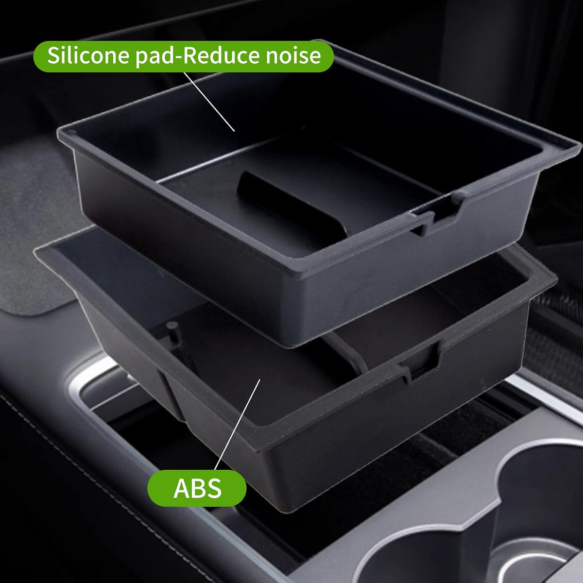 Silicone Center Console Organizer Set for Tesla Model Y (2025-2026) & Model 3 (2024-2026)