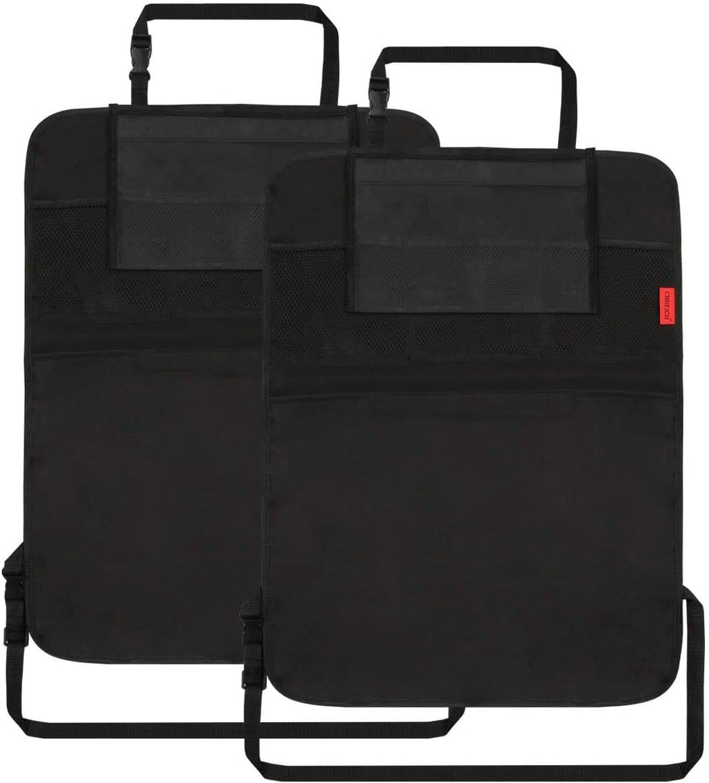 Back Seat Organizer with Tablet Holder and Kick Mat, 2 Pack