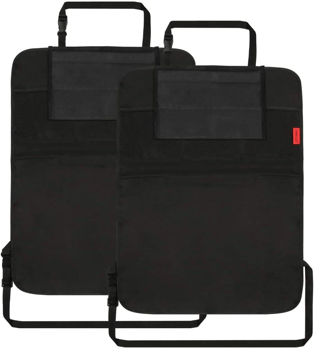 Back Seat Organizer with Tablet Holder and Kick Mat, 2 Pack