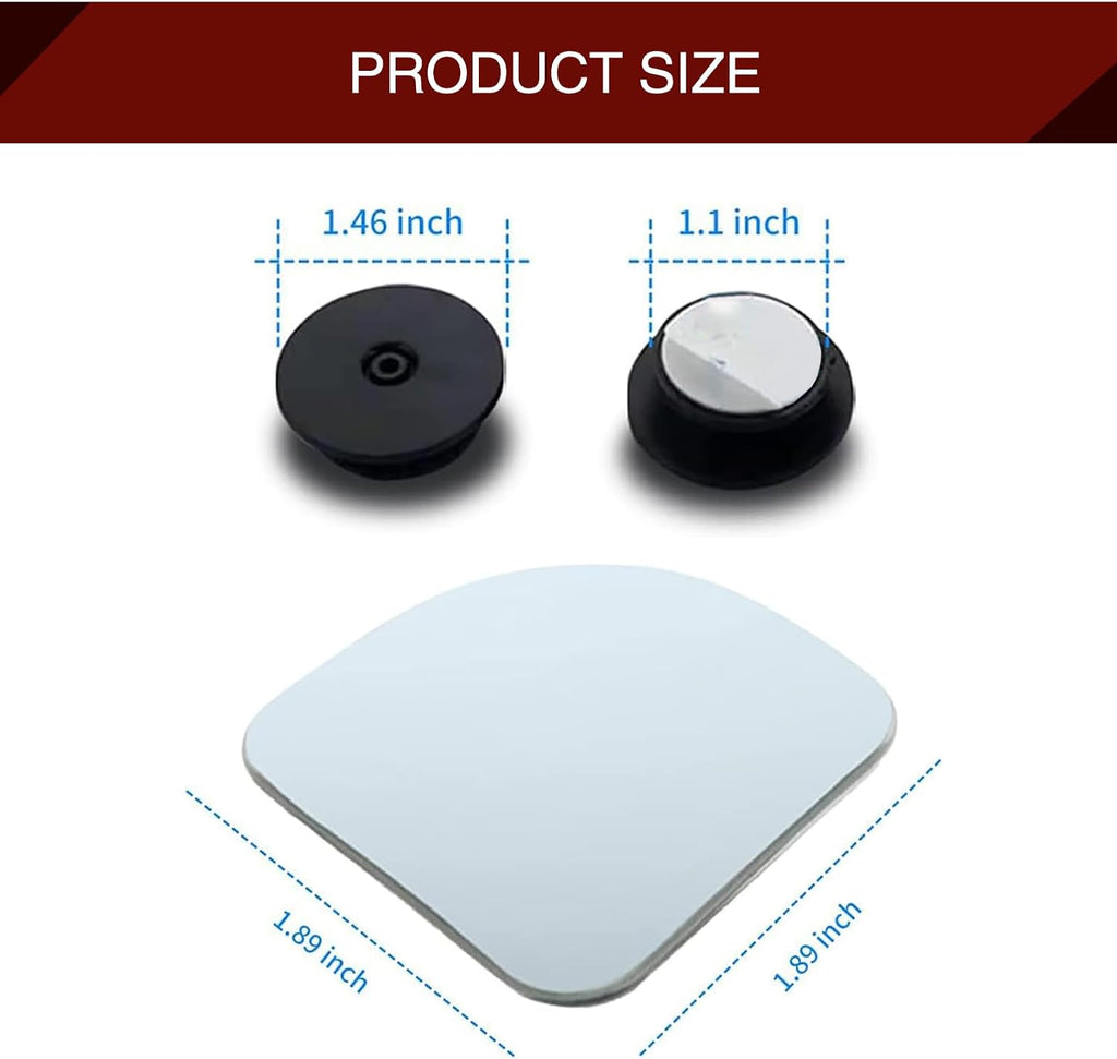 Frameless Convex Blind Spot Mirrors, 2 Pack