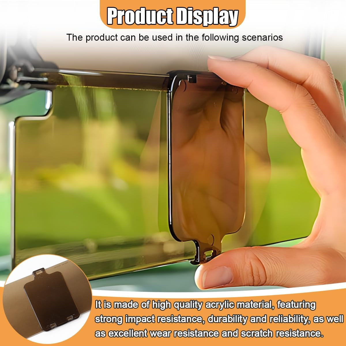 Car Sun Visor Extender, Day & Night Auto Polarized Sun Blocker, HD Anti-Glare Sunshade Extender, Safety Driving Car Visor Accessory Protect from Sunlight, UV Rays, Snow Blindness (2PCS)