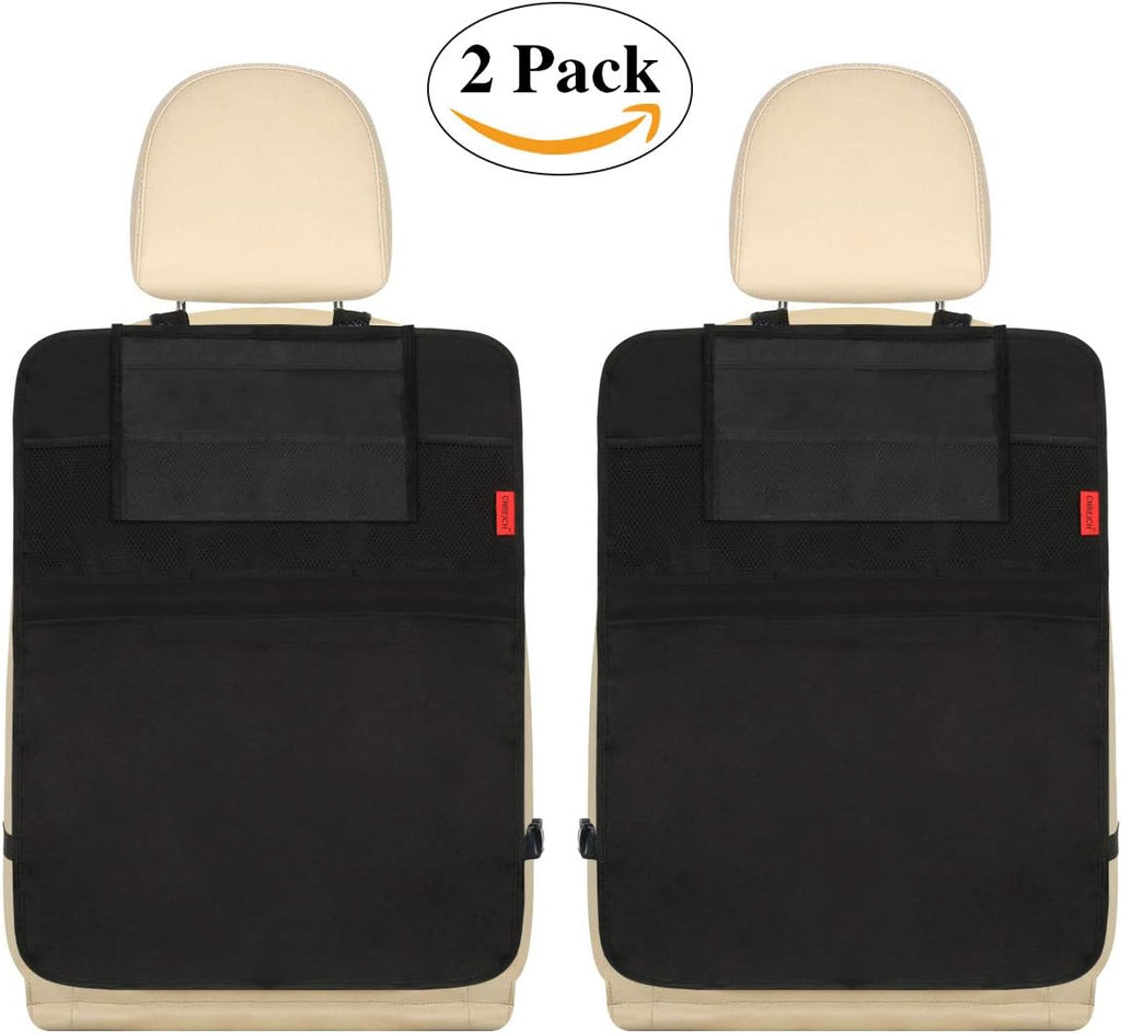 Back Seat Organizer with Tablet Holder and Kick Mat, 2 Pack