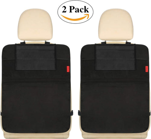 Back Seat Organizer with Tablet Holder and Kick Mat, 2 Pack