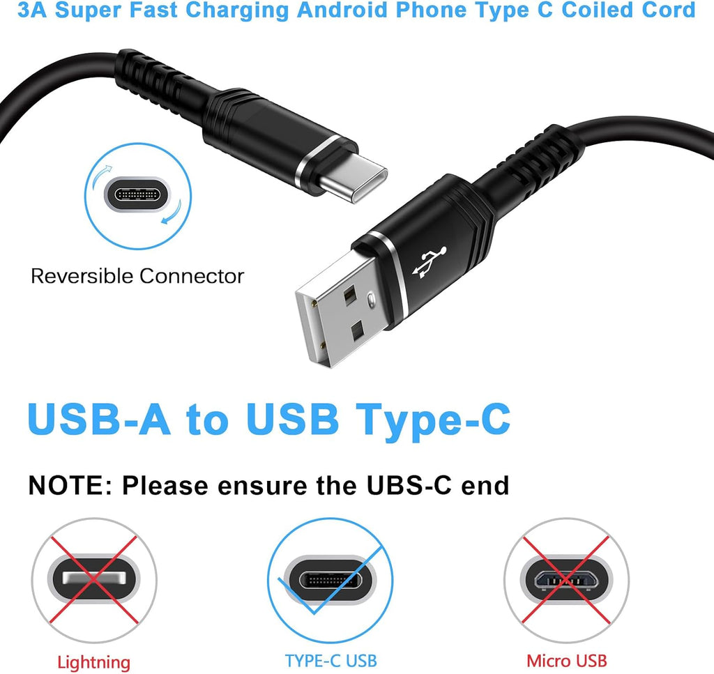 Retractable Coiled USB-C Car Charger