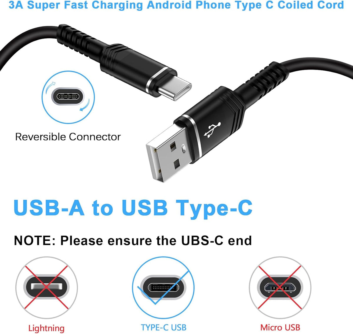 Retractable Coiled USB-C Car Charger