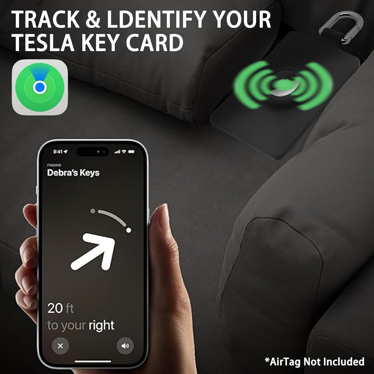Tesla Key Card Cover with AirTag Slot