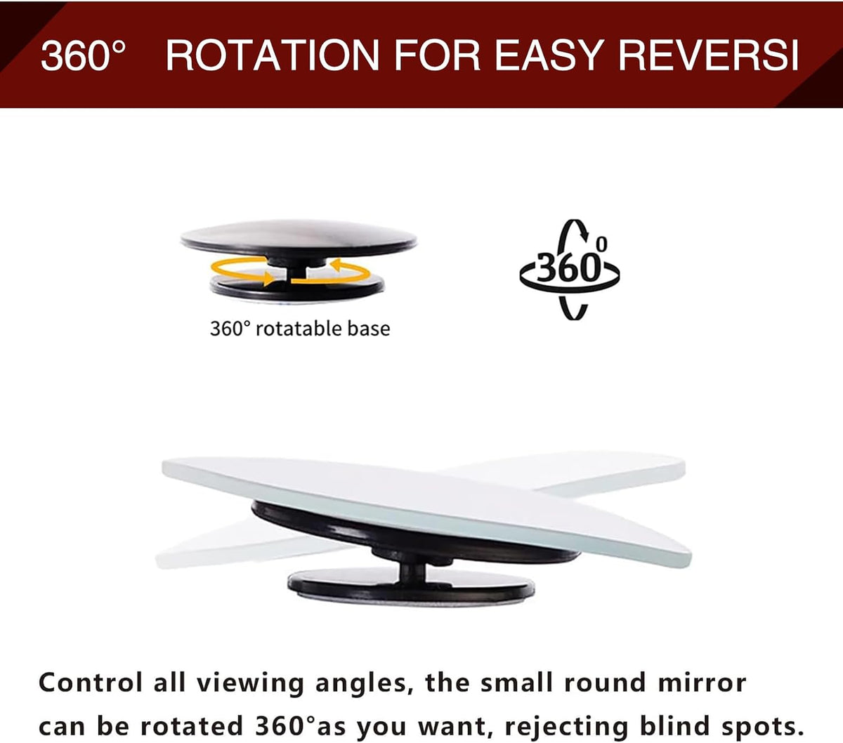 Frameless Convex Blind Spot Mirrors, 2 Pack