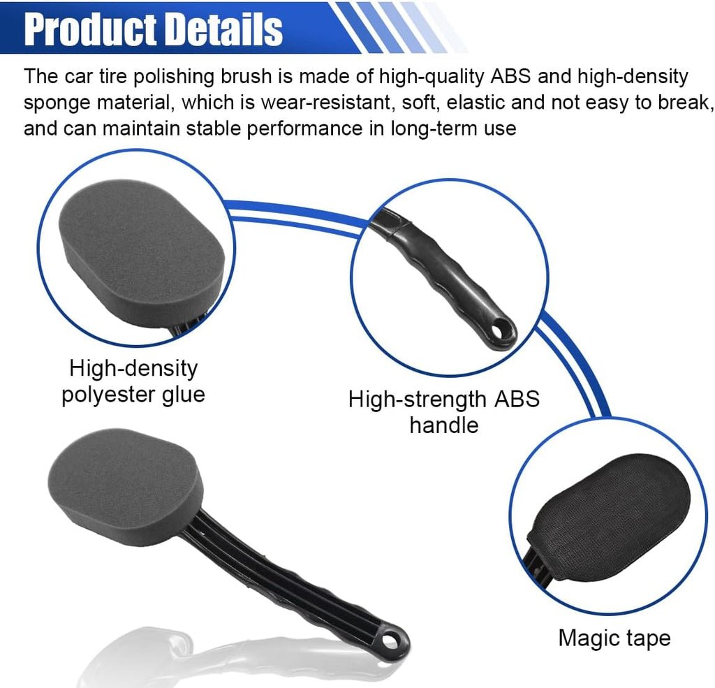 2PCS Tire Shine Applicator Brush, with High-Density Sponge