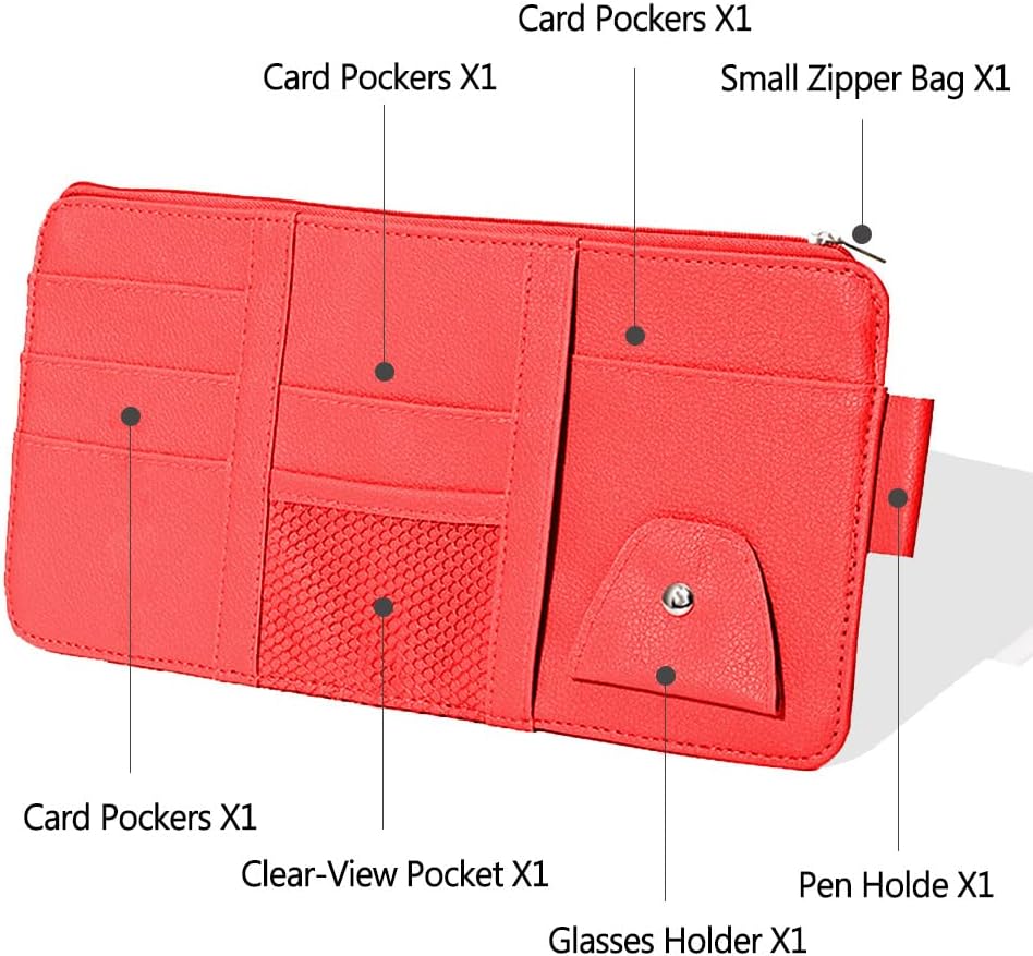 Sun Visor Organizer with Sunglasses Holder