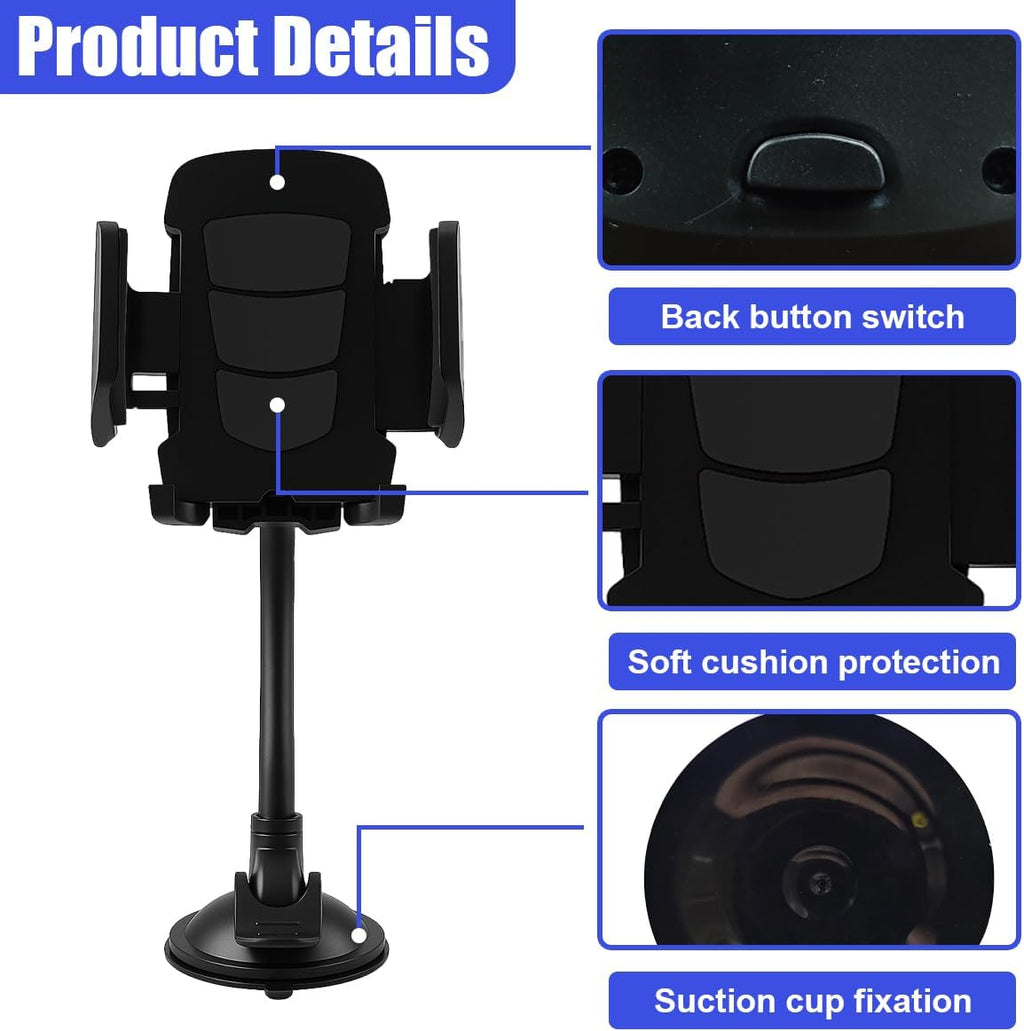 Gooseneck Long Arm Windshield Phone Holder
