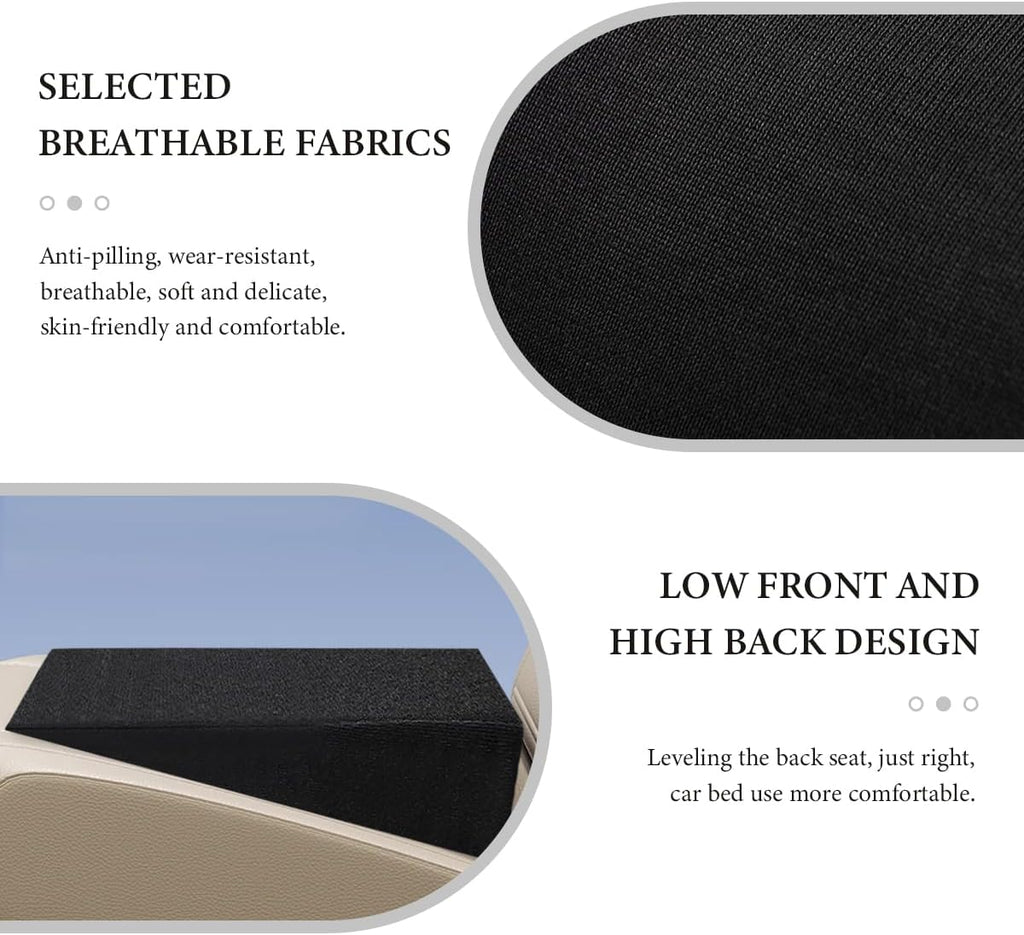 Auto Seat Wedge Leveling Cushion, Comfortable Ergonomic Wedge Foam Pad Car Seat Cushion, Angled Design Rear Seat Pad Office Chair Support Cushion for Pain Relief