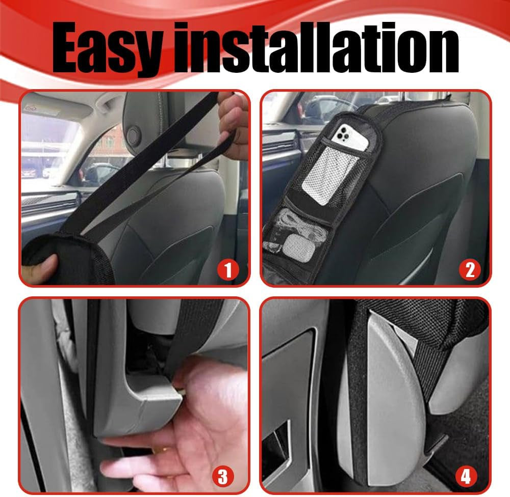Car Seat Storage Hanging Bag, Multi-Pocket Seat Side Organizer