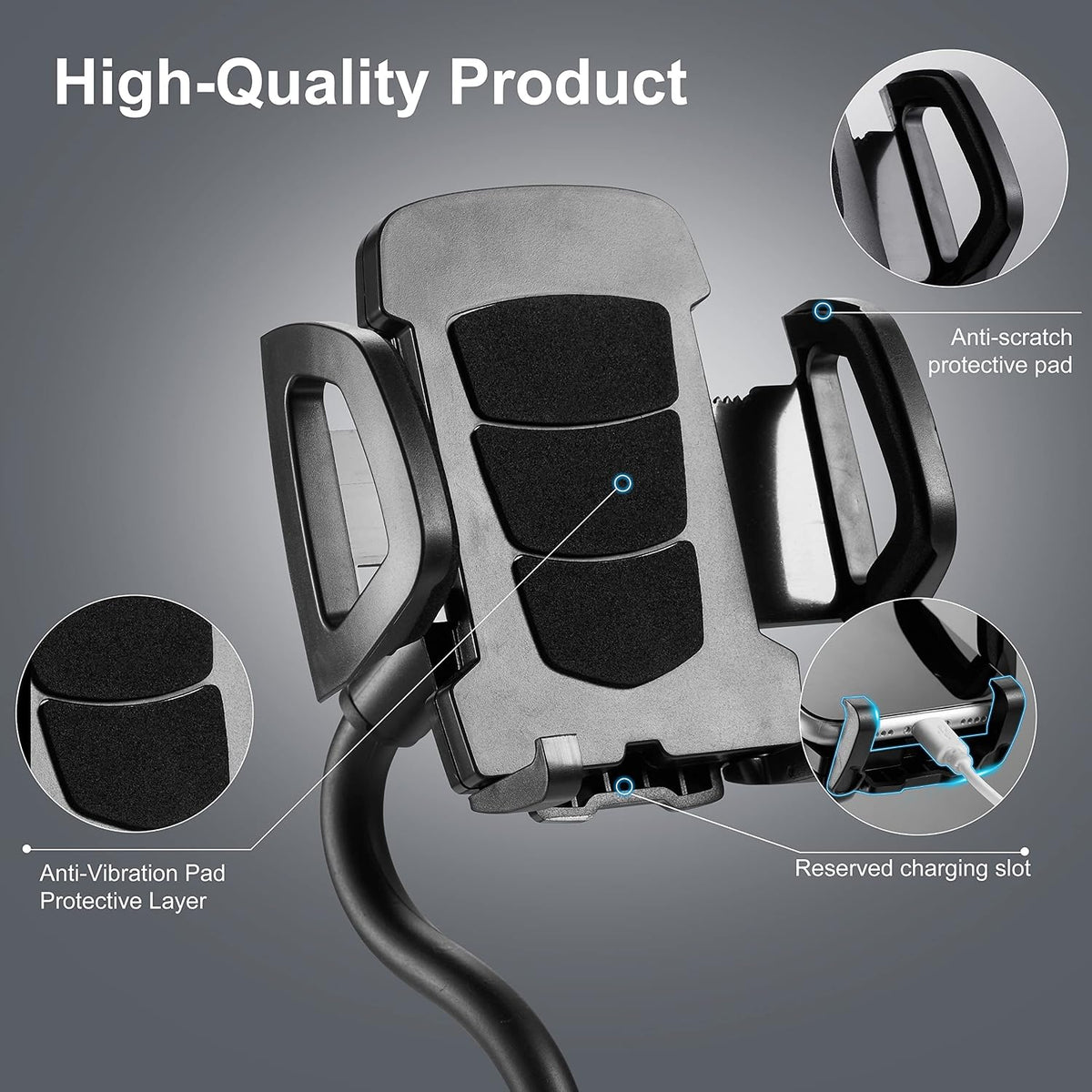 Car Cup Holder Mount with 360° Rotation Adjustable Gooseneck,Car Phone Holder Mount for All Smartphones Cup Holder Cell Phone Automobile Cradles