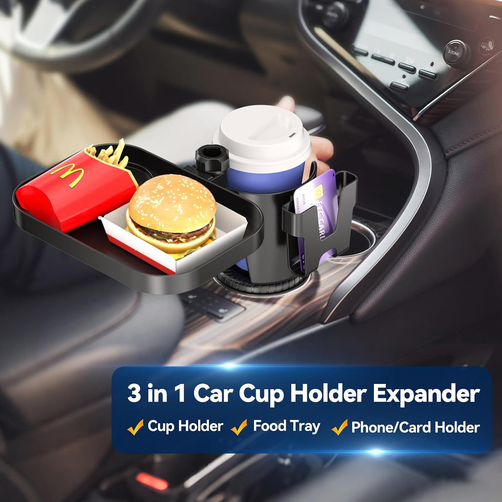 3-in-1 Cup Holder Expander with Tray