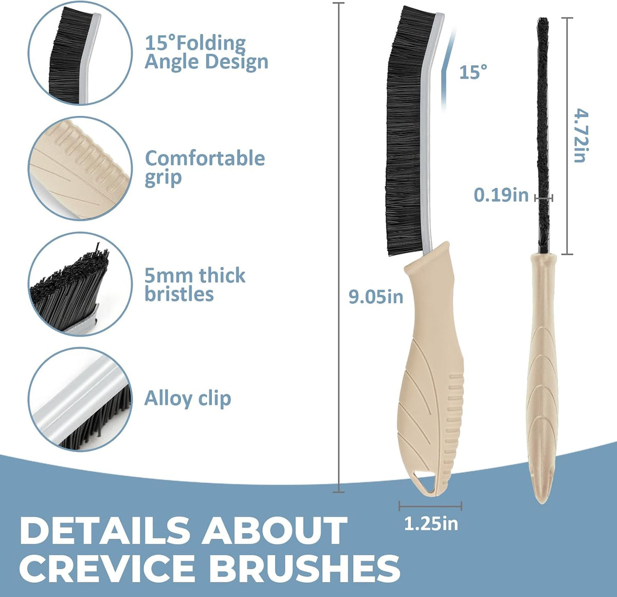 Leather & Upholstery Cleaning Brush Set, 3 Pieces