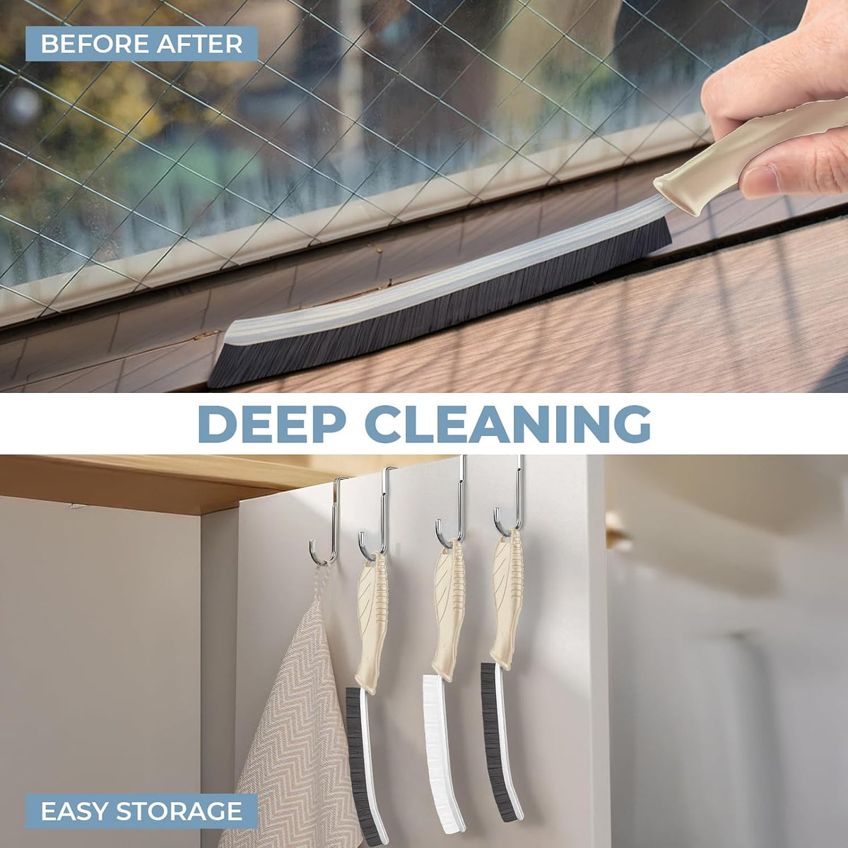 Leather & Upholstery Cleaning Brush Set, 3 Pieces