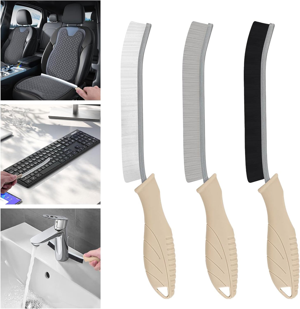 Leather & Upholstery Cleaning Brush Set, 3 Pieces