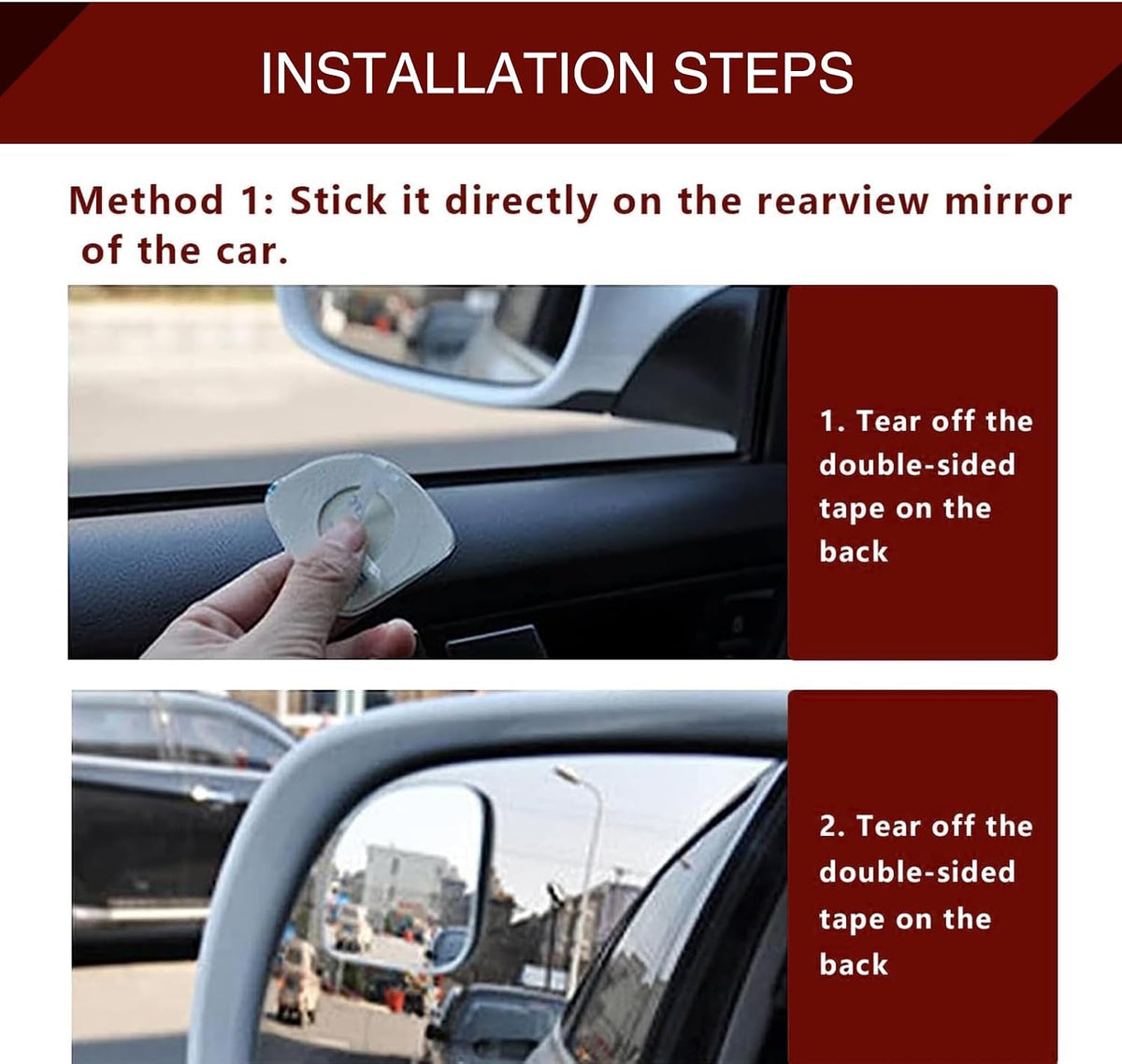 Frameless Convex Blind Spot Mirrors, 2 Pack
