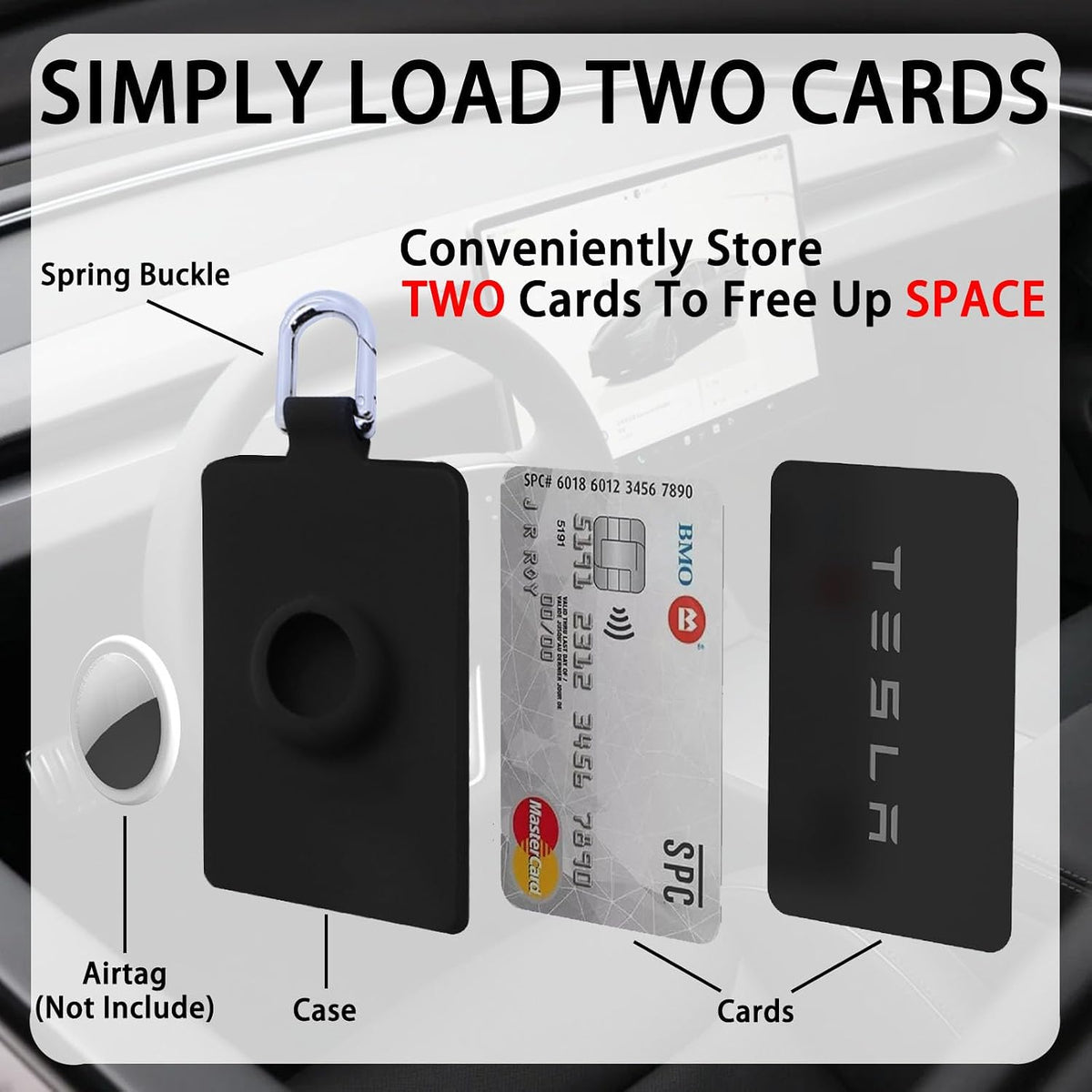 Tesla Key Card Cover with AirTag Slot