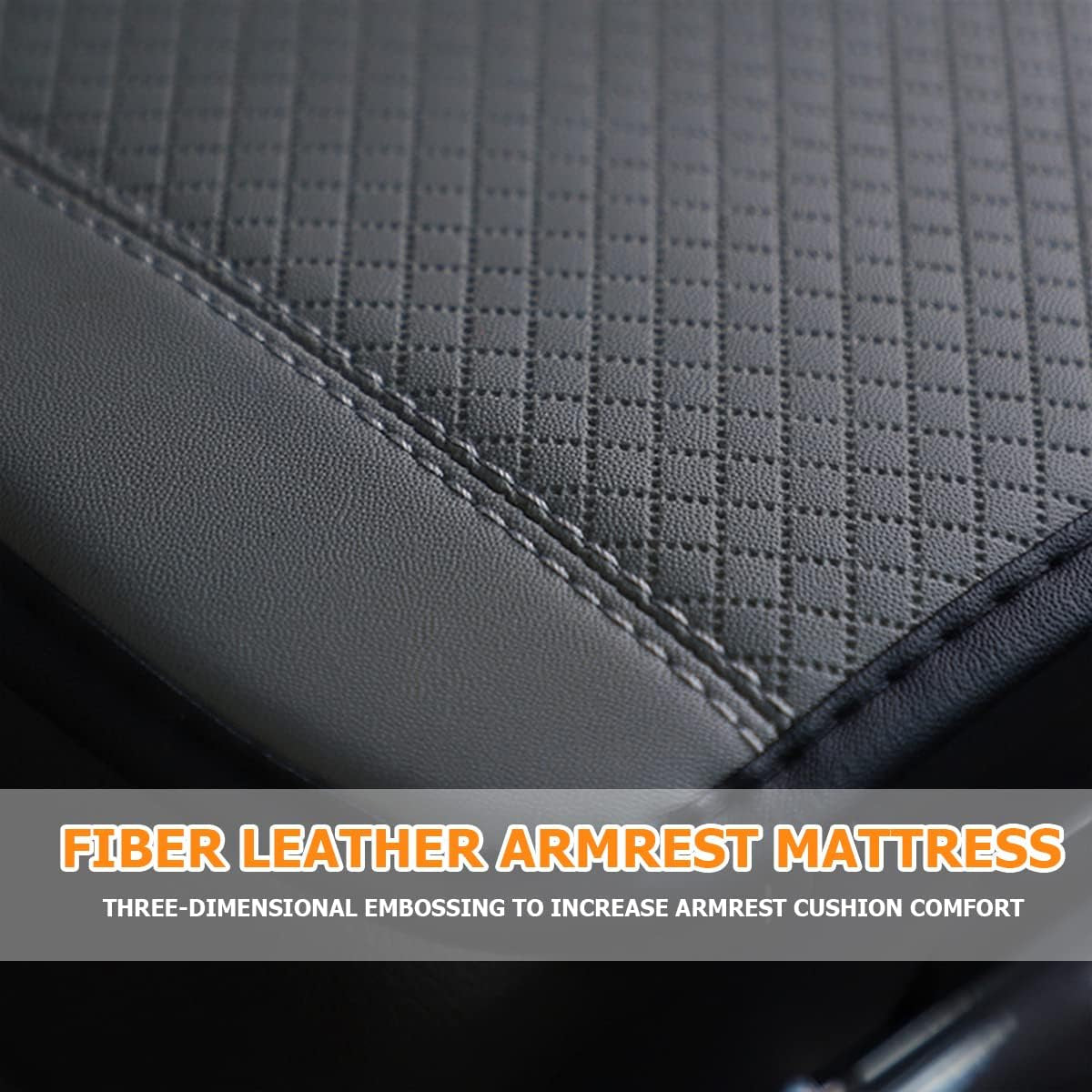 PU Leather Car Center Console Pad, Gray