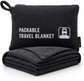Jersey Knit Packable Travel Blanket Black 50X47 Inch