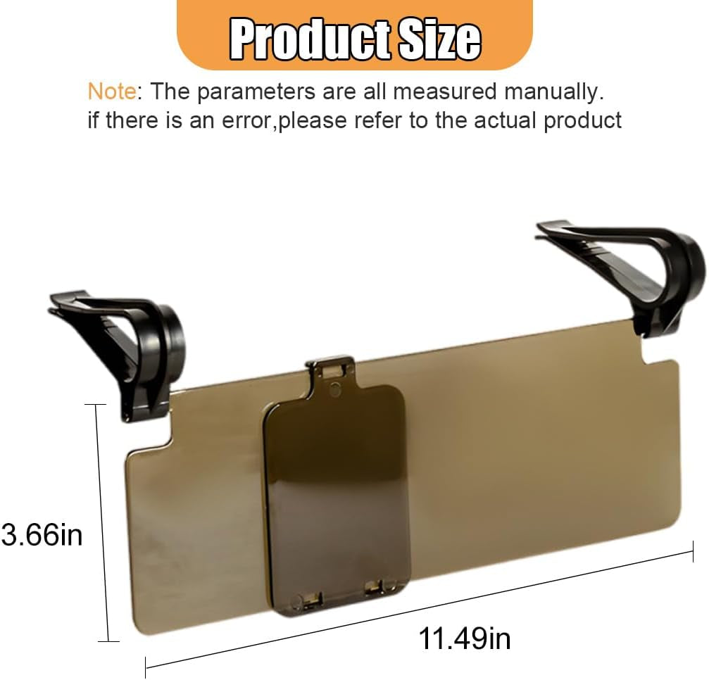 Car Sun Visor Extender, Day & Night Auto Polarized Sun Blocker, HD Anti-Glare Sunshade Extender, Safety Driving Car Visor Accessory Protect from Sunlight, UV Rays, Snow Blindness (2PCS)