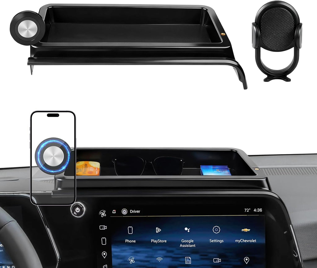 Upgraded 360° Rotation Magnetic Phone Holder Organizer for Chevy Equinox(Lt/Rs/Activ) 2025 2026 Accessories, Screen Organizer & Magnetic Phone Mount for Chevy Equinox 11.3" Screen(Not for EV)