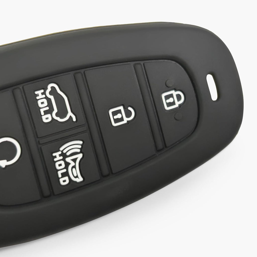 Silicone Key Fob Covers Compatible with Hyundai 2021-2024 Tucson, Santa Fe, Palisade, Sonata, IONIQ 5, Santa Cruz, Nexo – Car Key Shell Rubber Protector 5-B, Slate Black