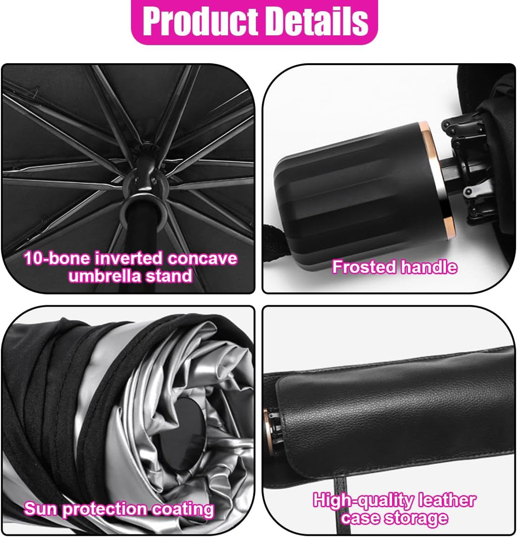 Car Windshield Sun Shade Umbrella, 51''X 30'' Front Window Sun Shade Protect for Automotive Interior, UV Rays Block & Keep Cool, Heat Insulation Protection Car Umbrella for SUV, Sedan (Large)