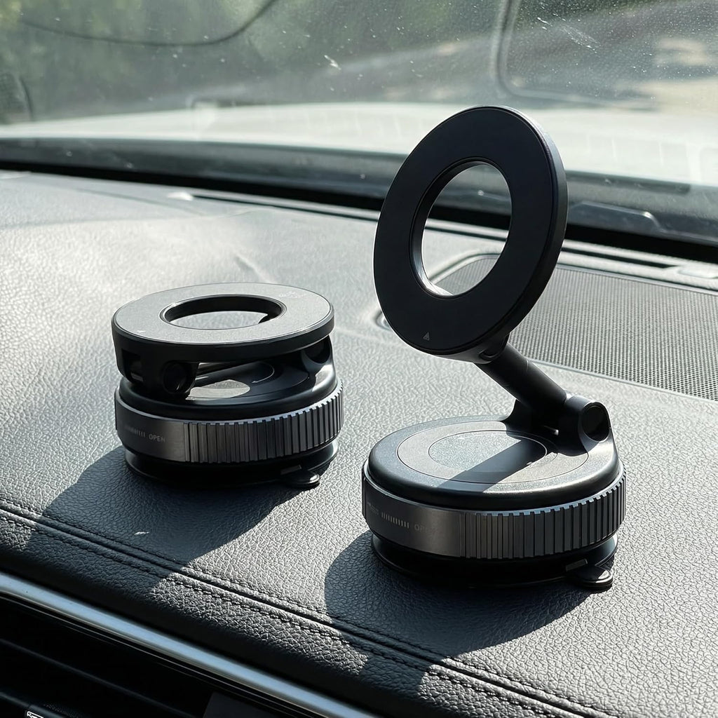 Magnetic Phone Holder for Car, Magsafe Compatible Car Mount with Super Strong Suction, 360° Adjustable Dashboard & Windshield Cell Phone Mount (Black)